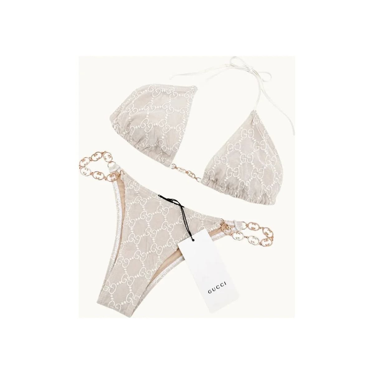 BEIGE CHAIN BIKINI
