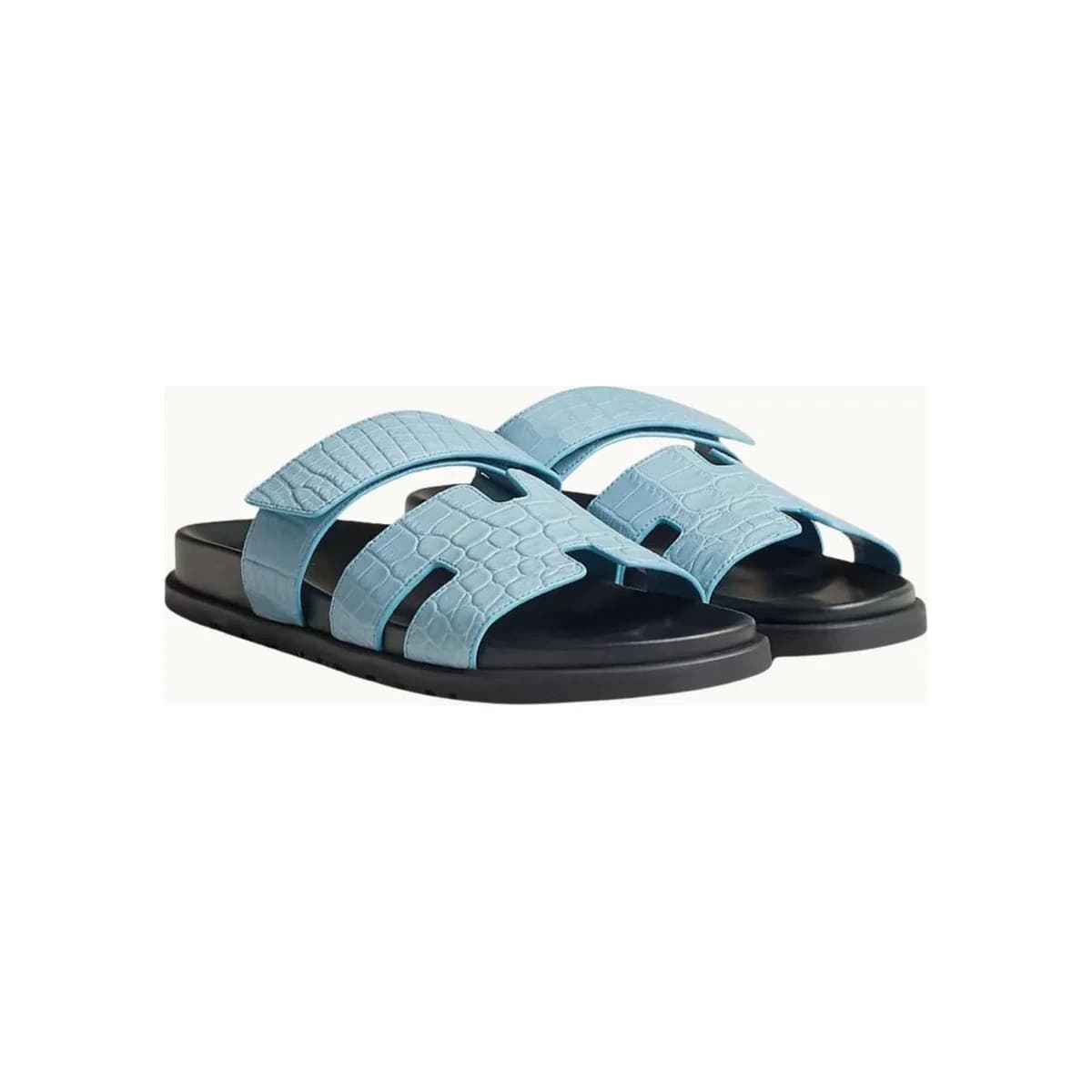 HER CHYPRA BLUE CROCO SANDALES