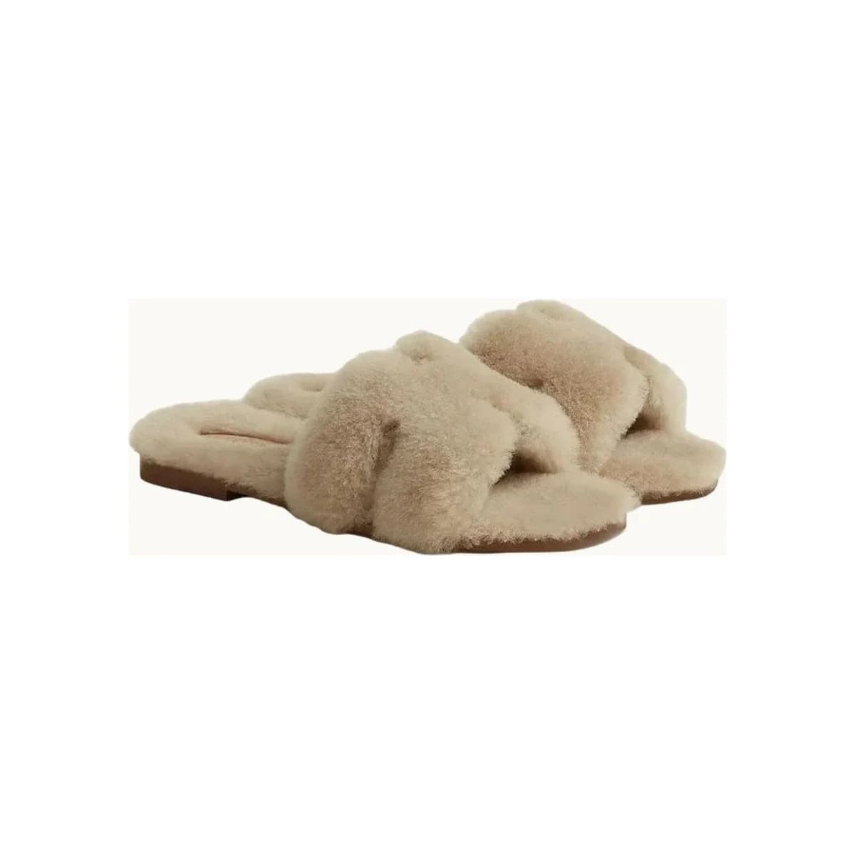 HÈR FLUFFY BEIGE SANDALES