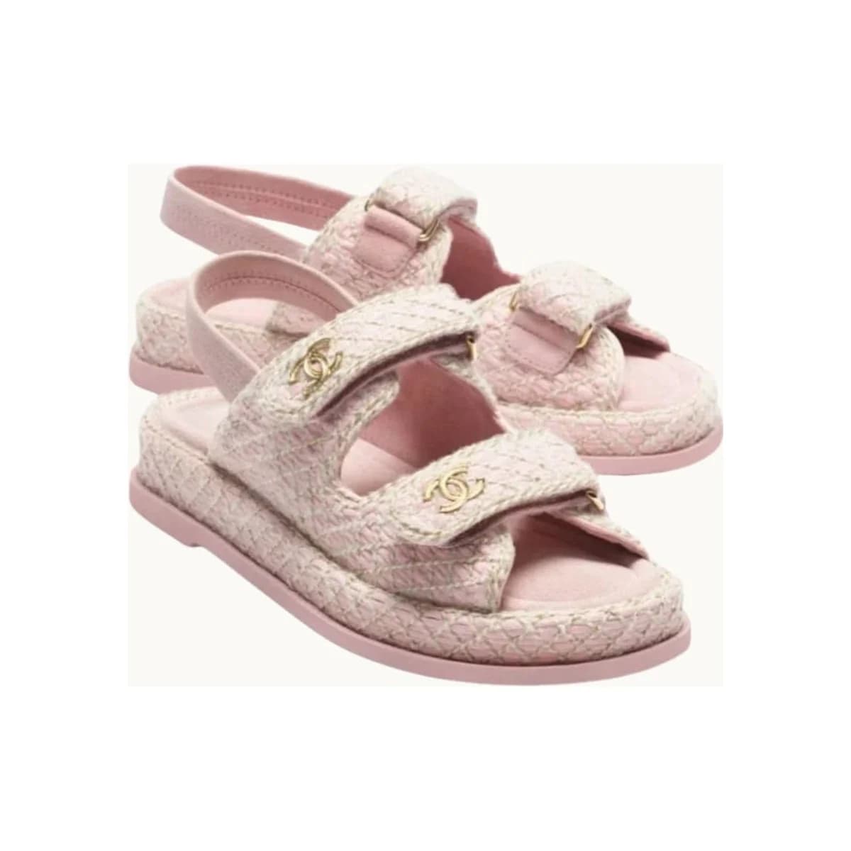 NEL PINK TWEED SANDALS