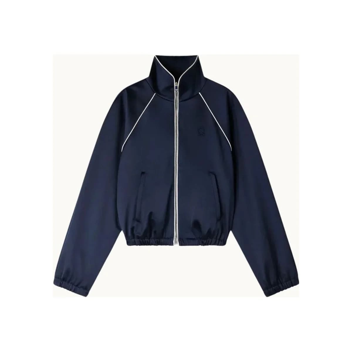 SANDRA EMBROIDERED CROPPED SATIN JACKET