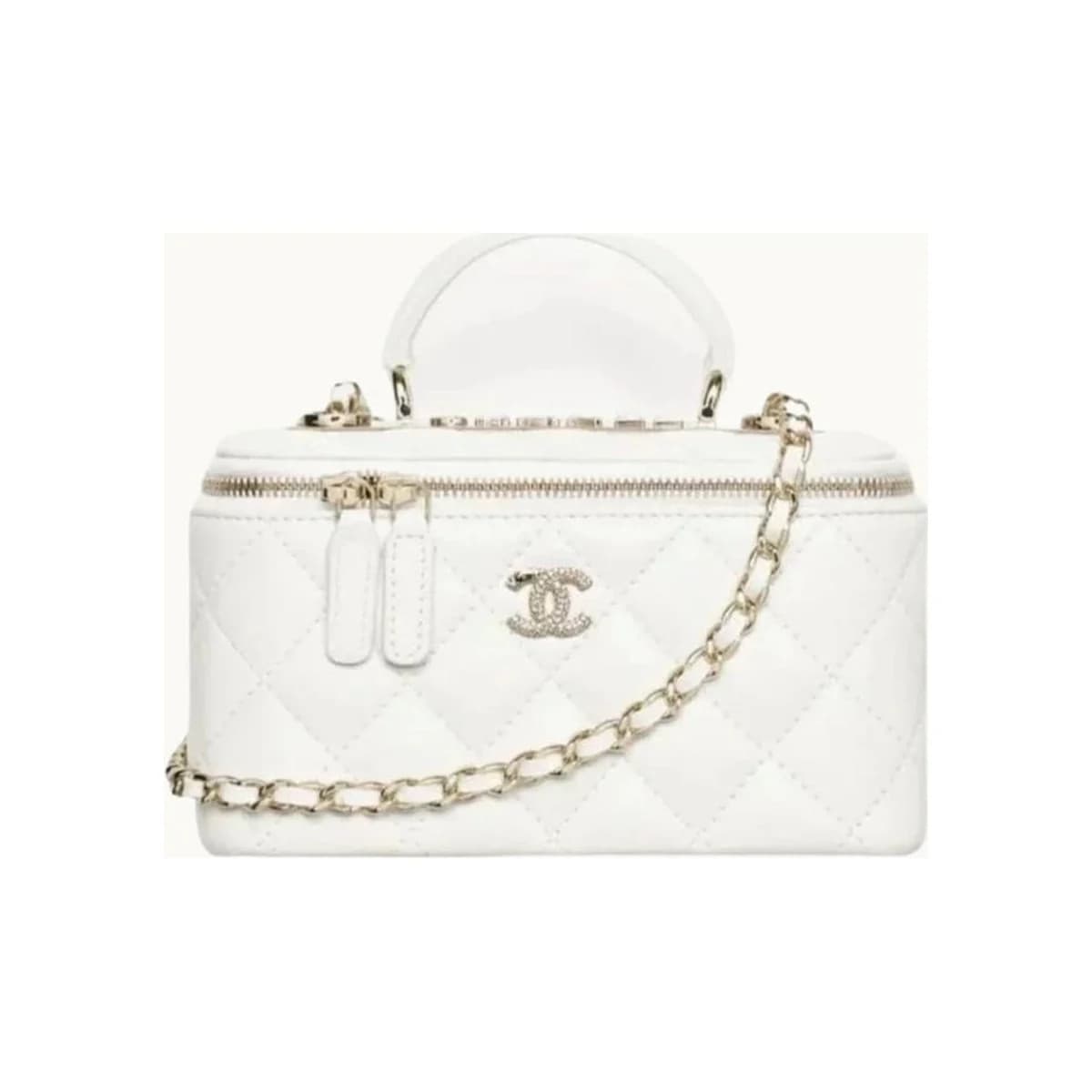TOP HANDLE VANITY WHITE BAG